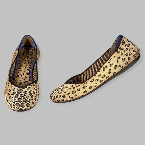 Rothy’s Shoes - Rothy's Women's The Flat Size 5.5 Leopard Print Textile Slip On Ballet Shoes